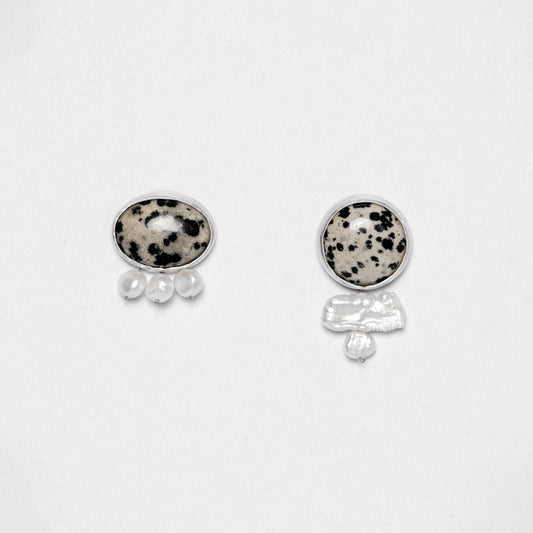 Dalmatian stone earrings