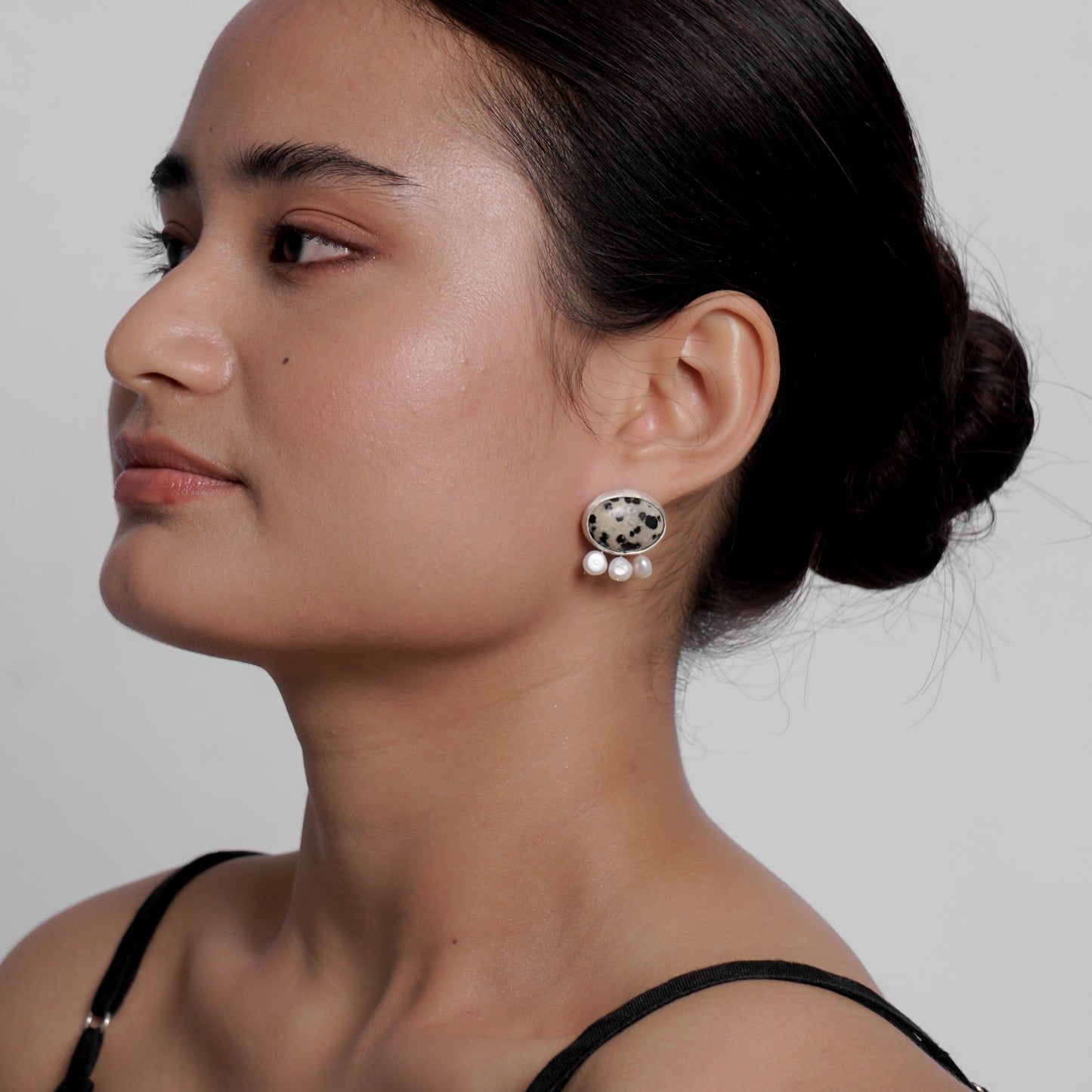 Dalmatian stone earrings