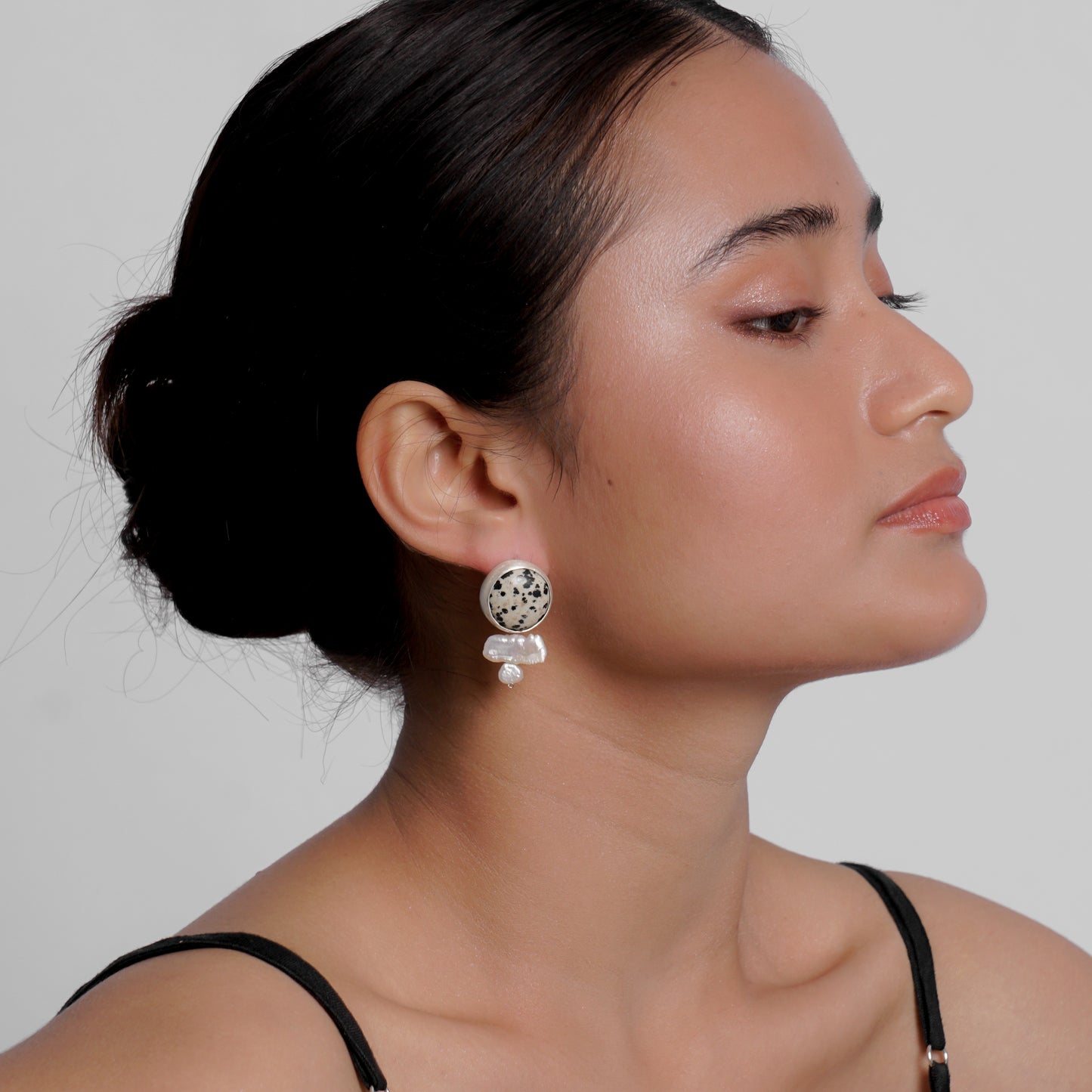 Dalmatian stone earrings