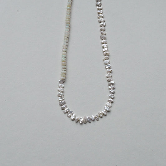Opal and pearl necklace