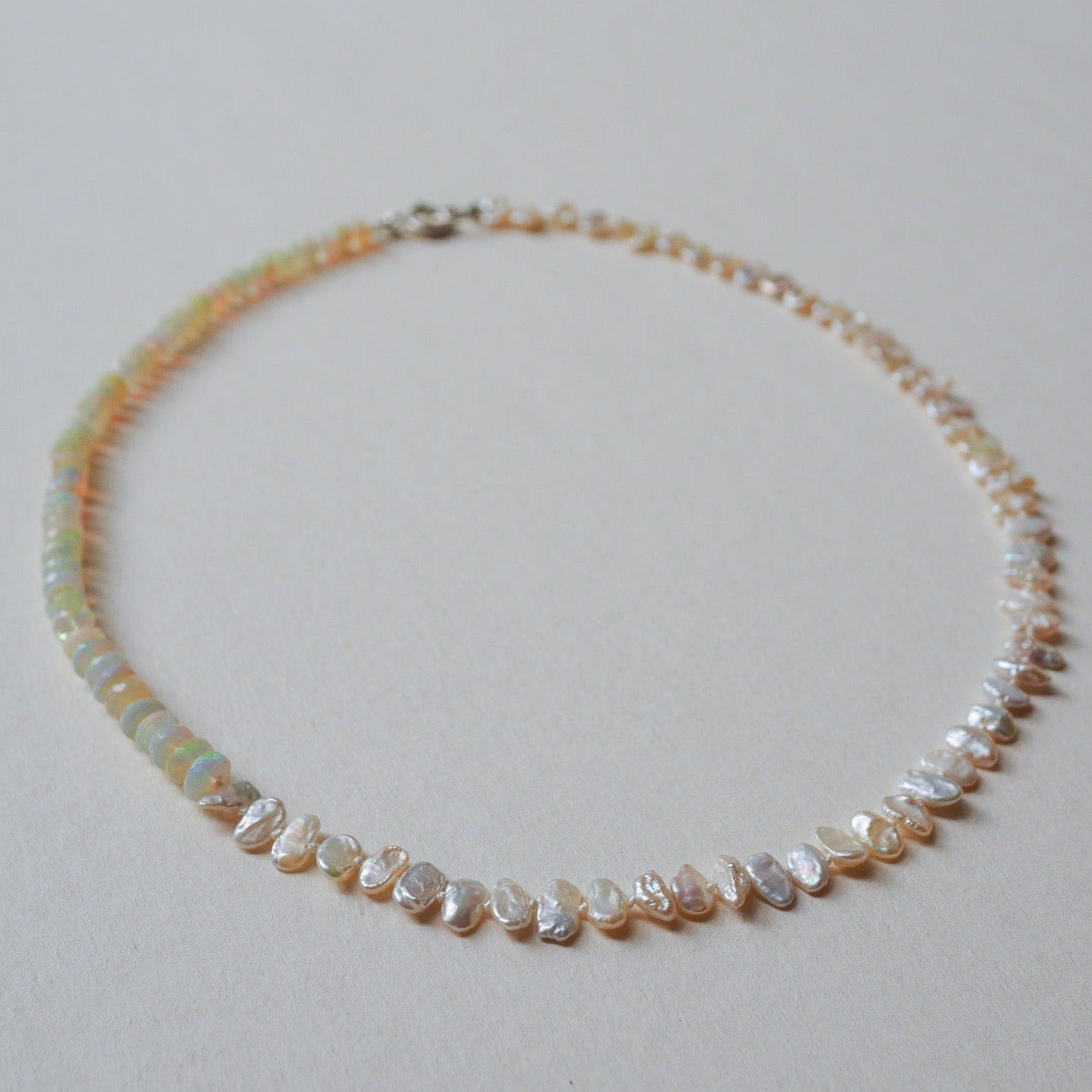 Opal and pearl necklace